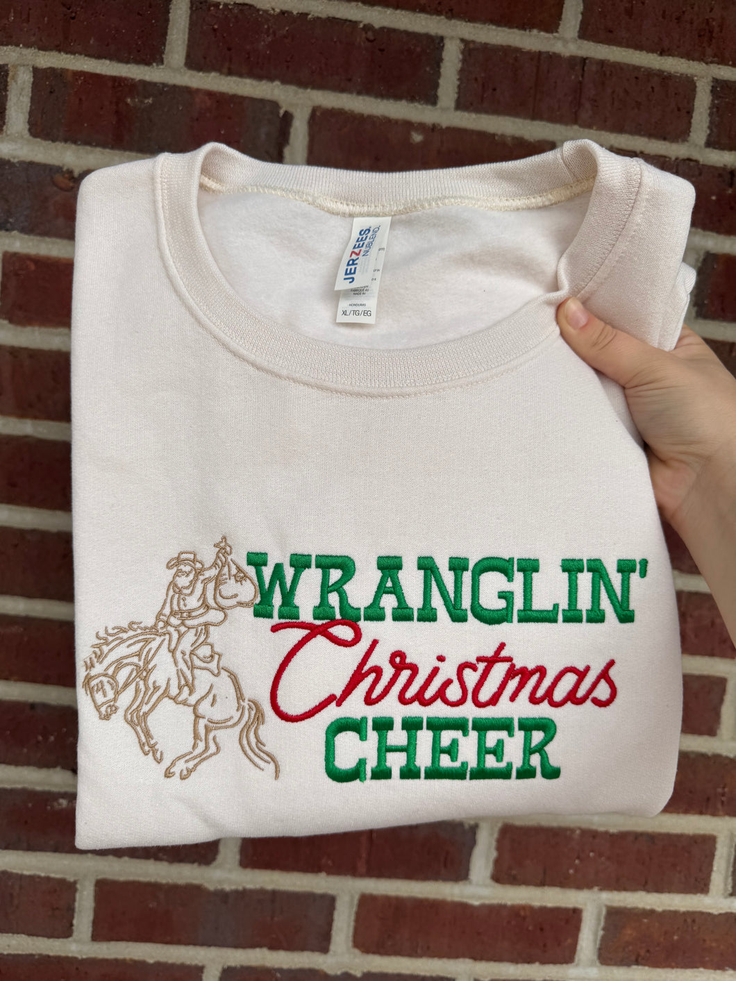 Wranglin’ Christmas Cheer Embroidered Sweatshirt