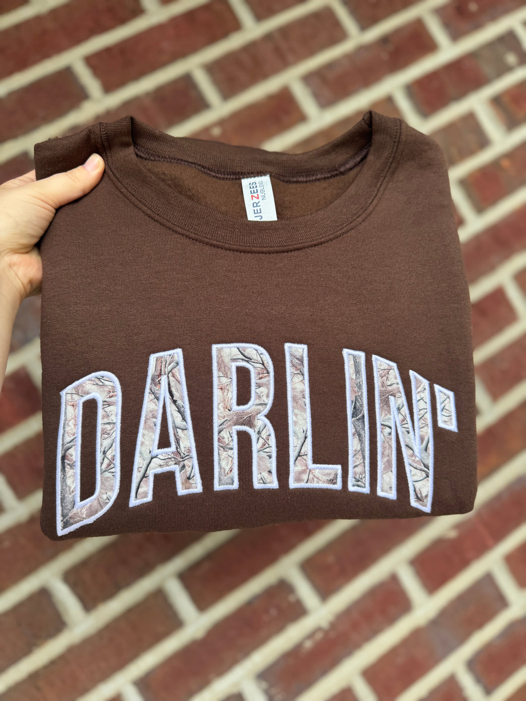 Darlin’ Camo Embroidered Sweatshirt