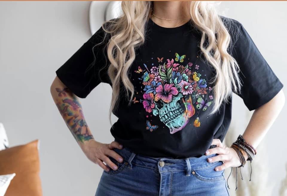 Floral Skull freeshipping - Savvy Customs